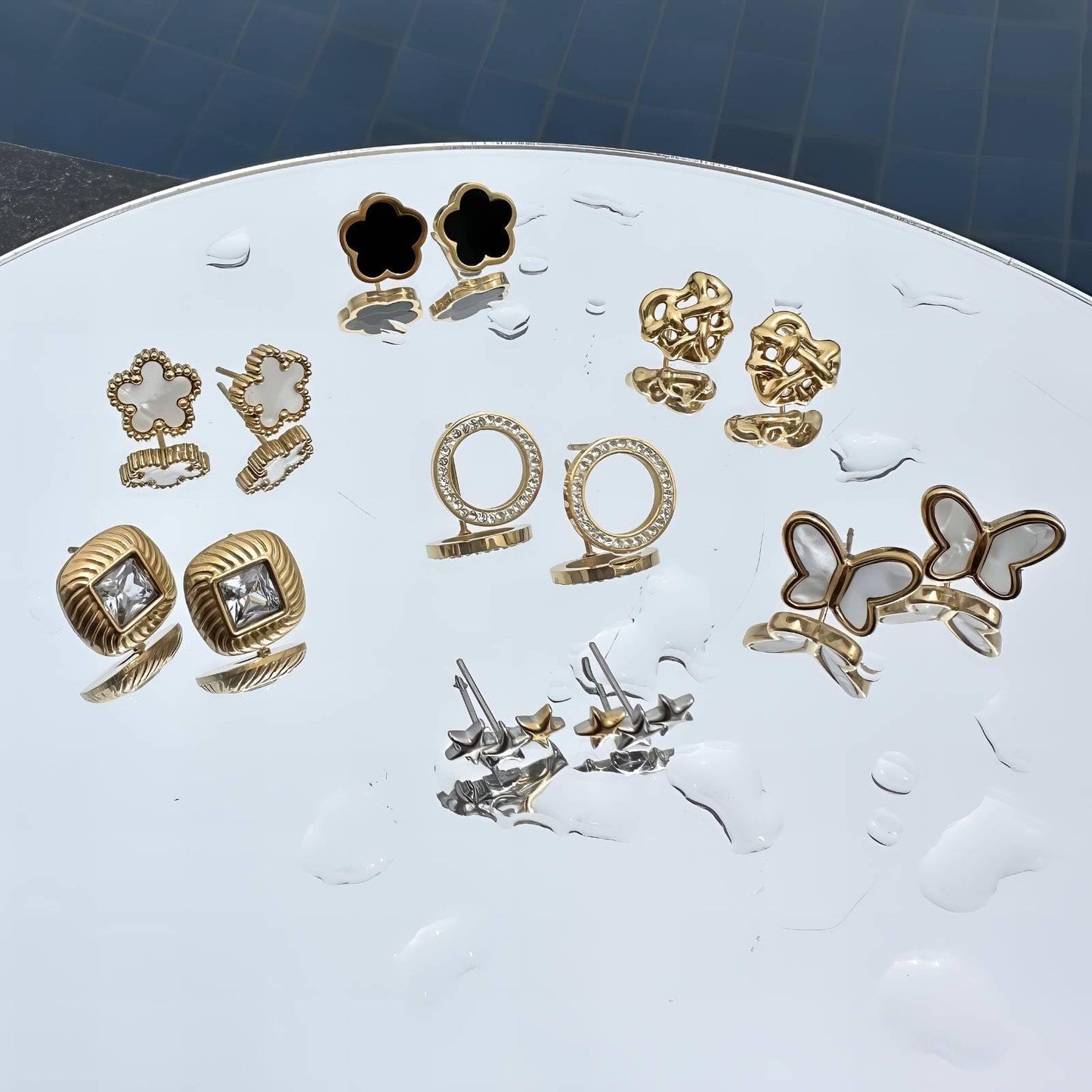 18K medicininis metalas,auskarai - StiliusPlius